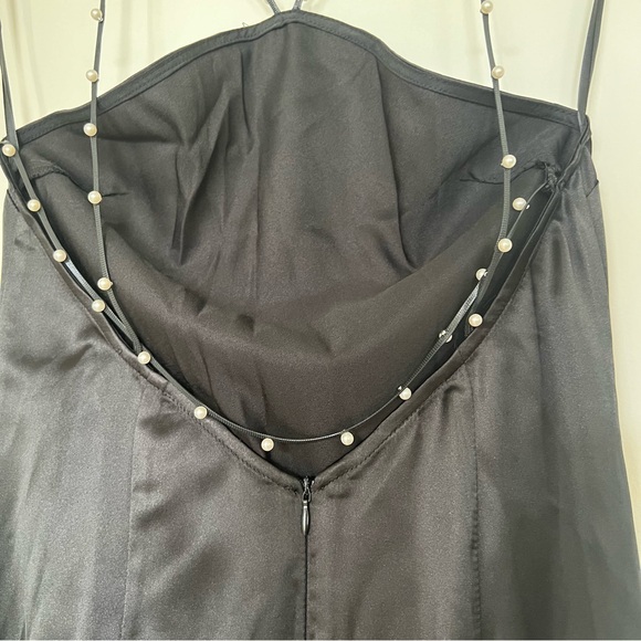 Commense Hold My Pearls Open Back Satin Long Dress Sz XS - Picture 8 of 16